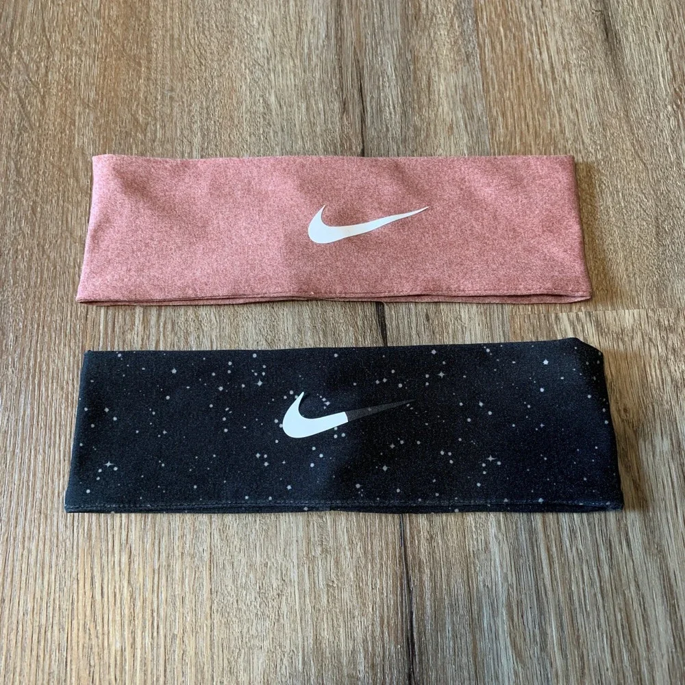 Nike spandex headband set in pink and black - one size - womens
